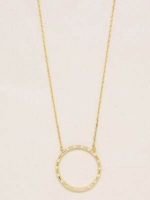 Circle Of Love 18k Gold Plated Crystal Pendant Necklace