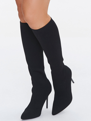 Knee-high Stiletto Sock Boots