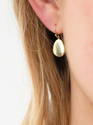 Marina Spyropoulos Ms18  18ct Yellow Gold Flat Pebble Earrings