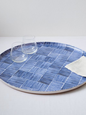 Fabric Pattern Tray - Blue Lines