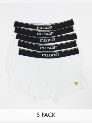 Lyle & Scott 5 Pack Logo Waistband Boxer Briefs In Black