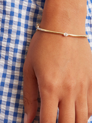 Solitaire Bangle In 14k Gold