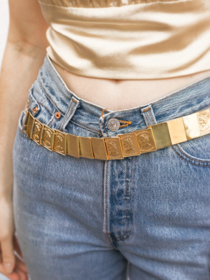 Flat Gold Bar Belt