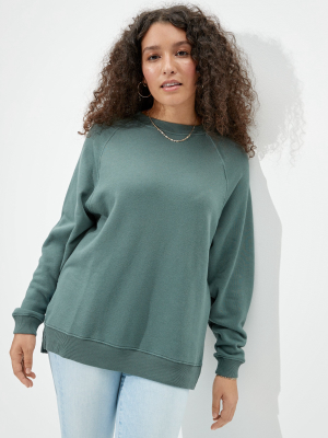 Ae Fleece Oversized Crew Sweatshirt