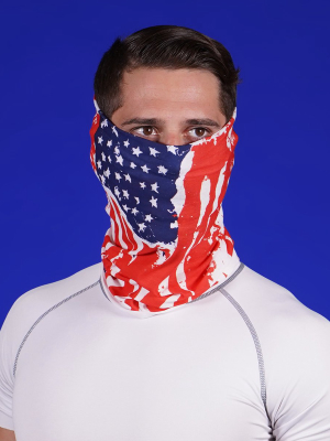 Watercolor Usa Flag Neck Gaiter