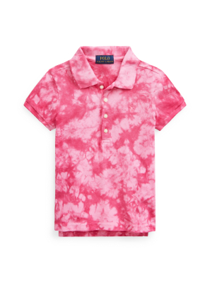 Tie-dye Mesh Polo Shirt