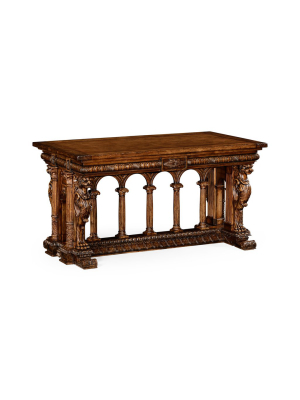 French Renaissance Style Library Table