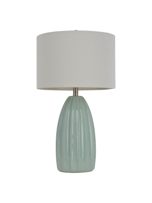 27" Ceramic Crackle Table Lamp Blue - J.hunt