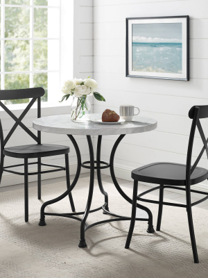 3pc 32" Madeleine Dining Set Matte Black - Crosley