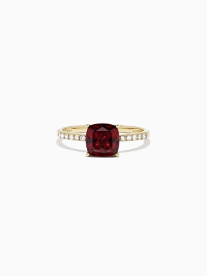 Effy Bordeaux 14k Yellow Gold Garnet And Diamond Ring, 1.66 Tcw