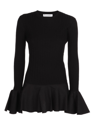 Jw Anderson Bell-sleeved Peplum Jumper