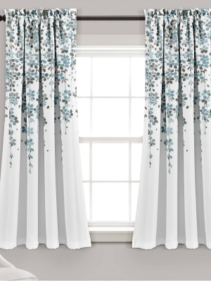 Set Of 2 Weeping Flower Room Darkening Window Curtain Panels - Lush Décor