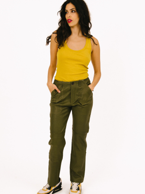 Sage Leather Army Pant