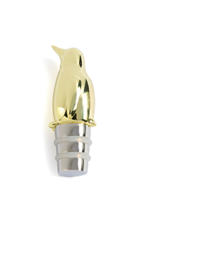 Penguin Bottle Stopper - Gold - Shiraleah