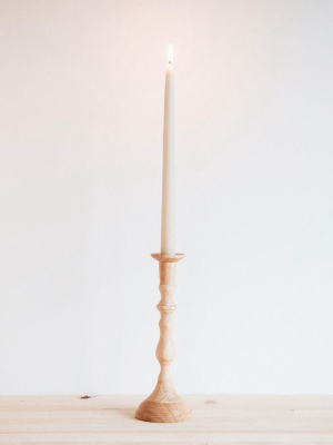 Hand-carved Plantation Wood Candlestick No. Ii
