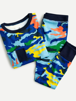 Kids' Long-sleeve Pajama Set In Camo