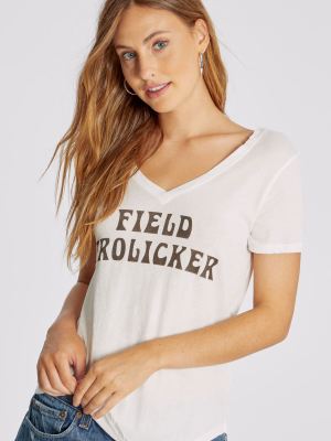 Field Frolicker V-neck Tee | Vanilla