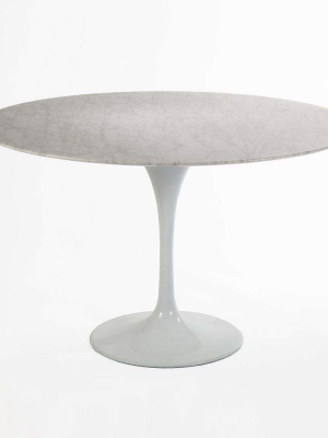 Carrara Marble Pedestal Dining Table - 47" Round