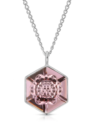 Smokey Mauve Hexagon Pendant (18 Mm)