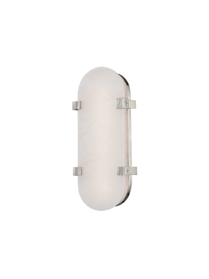 Hudson Valley Lighting Skylar Sconce - Polished Nickel & White