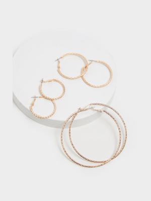 Gold Twist Texture Hoop 3 Pack