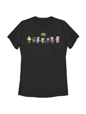 Women's Nintendo Animal Crossing Character Lineup T-shirt