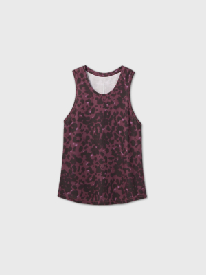 Women's Leopard Print Active Tank Top - All In Motion™ Berry