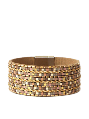 Patterned Tile Magnetic Bracelet