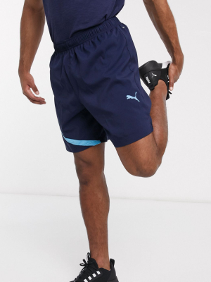 Puma Exclusive To Asos Running Shorts In Navy