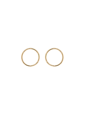 14k Scattered Diamond Circle Stud Earrings