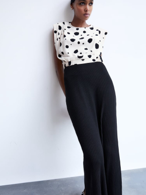 Shoulder Pad Polka Dot Top