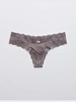 Aerie Garden Party Shine Thong Underwear