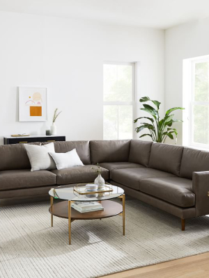 Haven Loft Leather 3-piece L-shaped Sectional