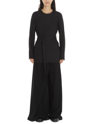 Ann Demeulemeester Slit Back Belted Blouse