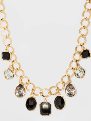 Mixed Stone Charm With Ombre Effect Collar Necklace - A New Day™