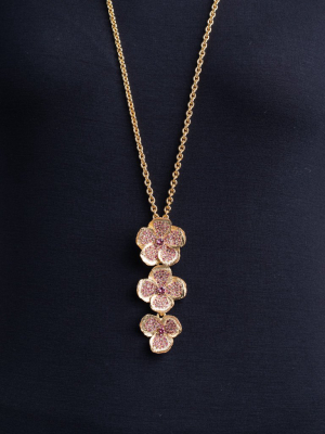 Multi Pink Flower Necklace