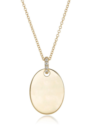 Gold & Diamond Oval Pendant Necklace