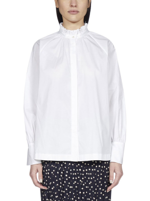 Max Mara Studio Ruffled High-neck Shirt