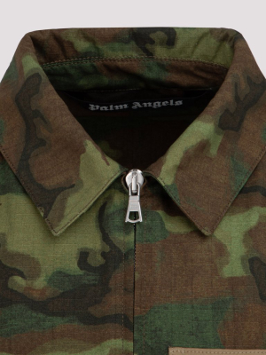 Palm Angels Camouflage Print Pocket Patch Shirt