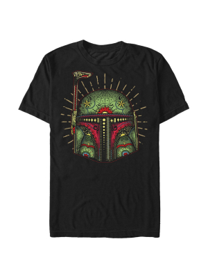 Men's Star Wars Sugar Skull Boba Fett Glow T-shirt