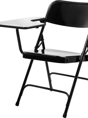 2pk Tablet Arm Folding Chair Black- Hampton Collection