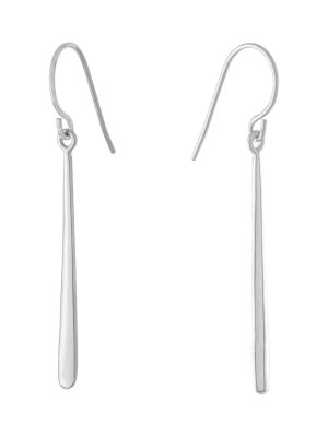 Sterling Silver High Polished Long Teardrop Earrings