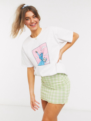 Daisy Street Relaxed T-shirt With Statue Graphic