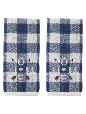 2pc Direction Home Hand Towel Set Blue - Skl Home