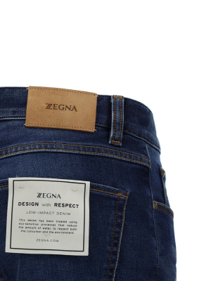 Z Zegna Faded Mid Rise Jeans