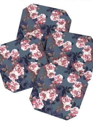 Emanuela Carratoni Moody Florals Coaster Set - Deny Designs