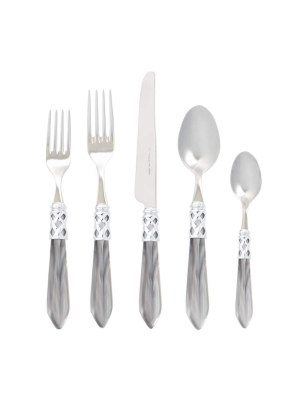 Vietri Aladdin Brilliant Light Gray 5-piece Place Setting