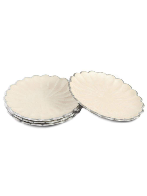 Julia Knight Peony 6" Petite Plates Set Of 4 In Snow