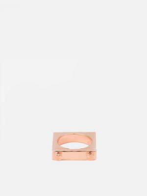 Squared Ring, Rose Plated