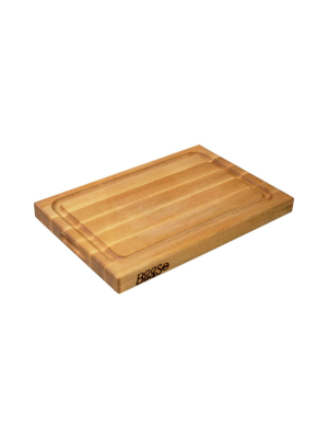 John Boos Block Bbqbd Reversible Cutting/carving Board With Juice Groove, 18 X 12 X 1.5 Inch, Solid Maple Wood